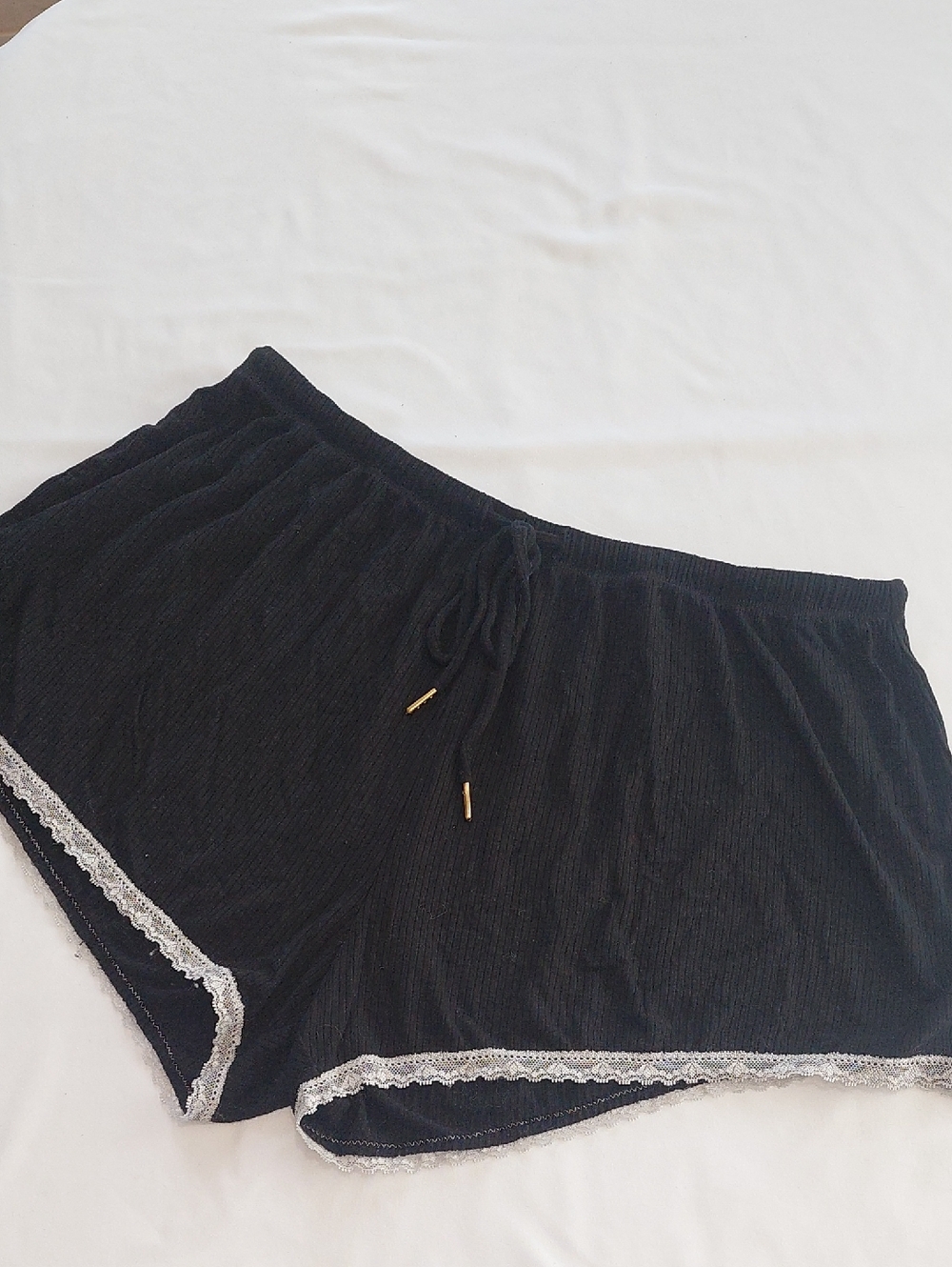 Honeydew Intimates Black Ribbed Sleep Shorts .Size L